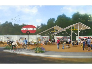 The Picnic food trailer park on Barton Springs Road artist conception
