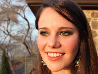 Green-eyed girl with make-up