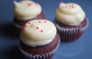 Mini red velvet cupcakes at Tu-Lu's Gluten-Free Bakery in Dallas