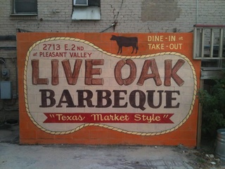 Live Oak Barbecue sign